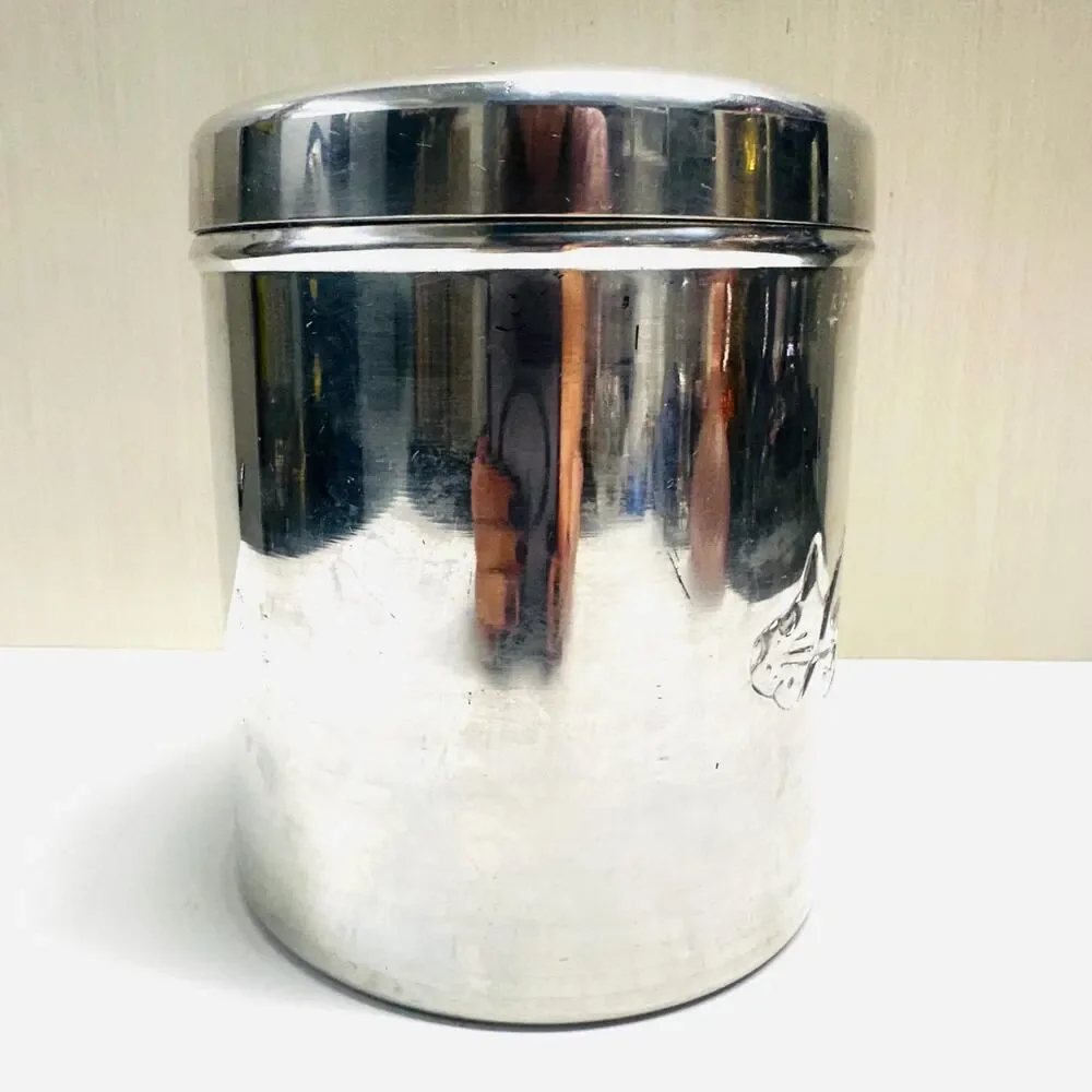 Vintage IKEA Embossed Cat Kitten Feline Kitty Aluminum Canister